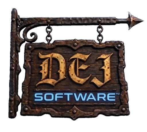 DEJ Software hanging sign